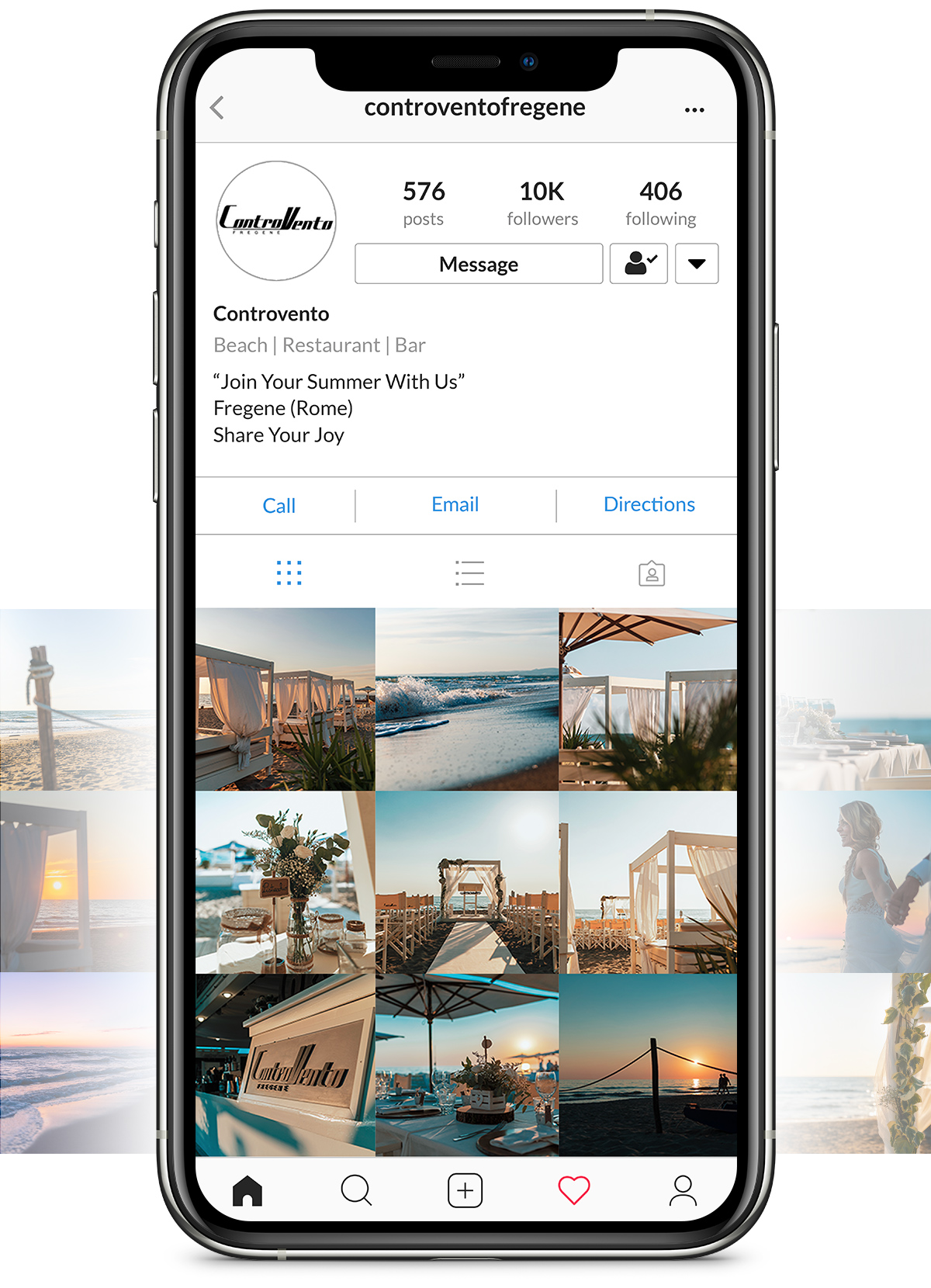 controvento fregene instagram content marketing